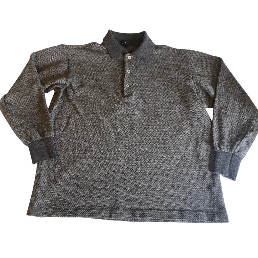 JEFF ROSE GRAY COLLARED SWEATER 100% PURE NEW WOOL